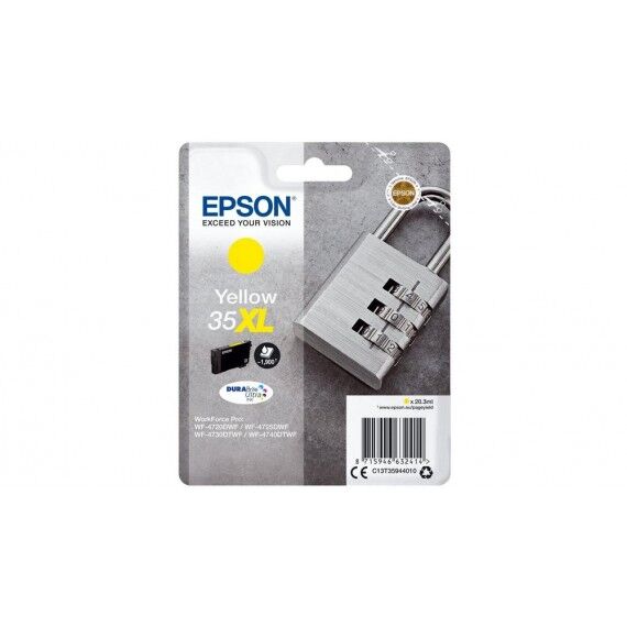 epson t3594 gialla 35xl c13t35944010 cartuccia originale per workforce 4720,4725,4730,4735,4740 20.3ml 1.900 pagine