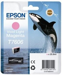 epson t7606 light magenta c13t76064010 cartuccia originale orca per epson surecolor sc-p600 capacitÃ  25.9ml