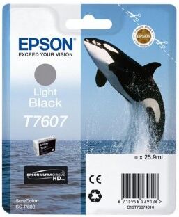 epson t7607 light nero c13t76074010 cartuccia originale orca per epson surecolor sc-p600 capacitÃ  25.9ml