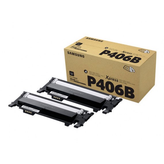 pack originale samsung clt-p406b nÂ° 2 toner bk per samsung clp 360 365 3300 3305 c460 c410 p406b 1.500 pagine x 2