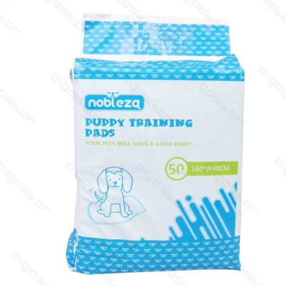 Nobleza tappetini igienici educativi per cani 50pz misura s 40cmx60cm biancoblu nobleza - tessuto morbido forte assorbimento antiodore