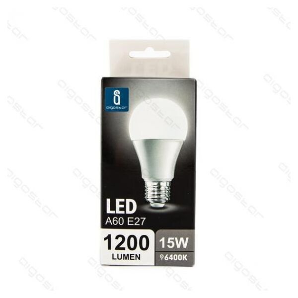 aigostar lampadina led a5 a60 15w attacco e27 1200 lumen color box 6400k luce fredda misura d60h119mm equivale 120w incandescenza