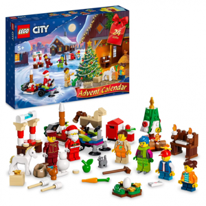 lego city - calendario dellâ€™avvento -lego 60352 calendario dellâ€™avvento,costruzioni regalo a tema natalizio,minifigure anni 5+