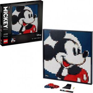 lego art disney - disney's mickey mouse, mosaico - lego 31202 set 2 in 1 ritratti di minnie e topolino anni 18+