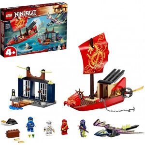 lego ninjago - il volo finale del vascello del destino - lego 71749 con drago,vela,un timone,una moto d'acqua anni 4+