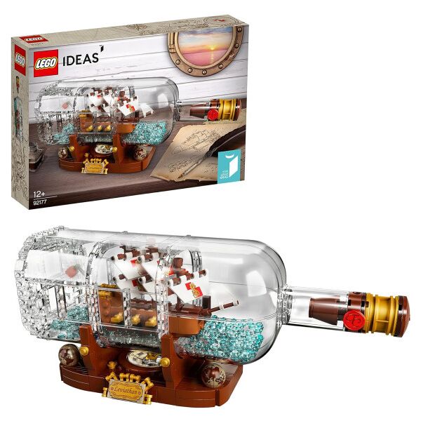 lego ideas - nave in bottiglia - lego 92177 introvabile ship in a bottle 962pz anni 12+