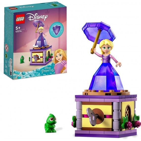lego disney princess - rapunzel rotante - lego 43214 mini bambolina in abito di diamante e pascal anni 5+