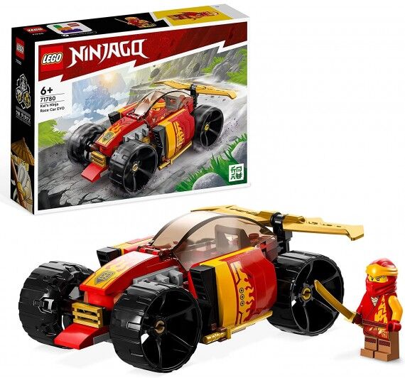 lego ninjago - auto da corsa ninja di kai - evolution - lego 71780 set 2in1 con macchina e fuoristrada anni 6+