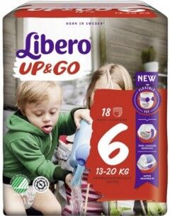 libero up&go pannolini taglia 6 (13-20 kg) 1 confezione 18 pannolini