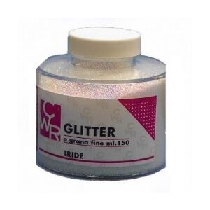 Cwr Barattolo glitter grana fine 150 ml bianco - iride