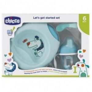 Chicco Set Per La Pappa 6 Mesi+ Piatto Cucchiaio E Tazza Azzurro