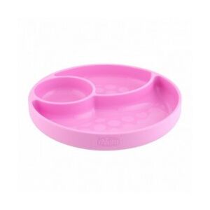 Chicco Piatto in silicone con ventosa - rosa