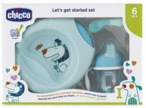 Chicco Set Per La Pappa 6 Mesi+ Piatto Cucchiaio E Tazza Azzurro