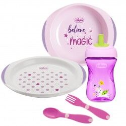 Chicco All You Need - Set Per La Pappa 12 Mesi+ Piatti Posatine E Tazza rosa