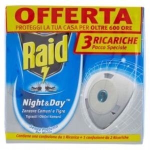 Raid Night & Day - 3 Ricariche per antizanzare elettrico