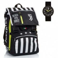 Seven Juventus - Zaino Sdoppiabile con orologio - Black and White