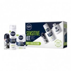 Nivea Men Sensitive kit anti-irritazioni - Schiuma da barba + Dopobarba + Black & Whit