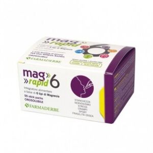 Farmaderbe Mag 6 Rapid 20 stick packs gusto ananas - Integratore di Magnesio