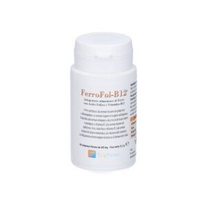 Topfarma Ferrofol B12 - Integratore di ferro 60 compresse filmate da 420 mg