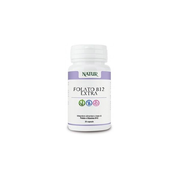 natur folato b12 extra 30 capsule - integratore di minerali e vitamine