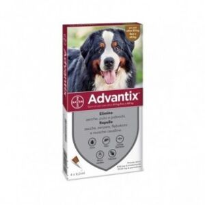 Bayer Advantix 4 pipette da 6 ml - Antiparassitario per Cani da 40 a 60 Kg