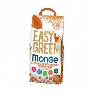 monge easy green - lettiera vegetale per gatti con 100% mais italiano 10 l