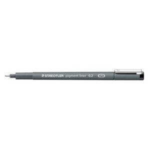 Staedtler Pigment Liner 308 - 10 penne a punta fine - Tratto 0,2 mm Nero