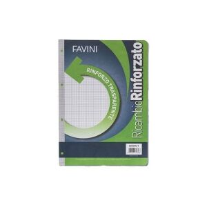 Favini Ricambio Rinforzato - 25 bustine da 40 Fogli A4 a quadretti da 10 mm per raccogl