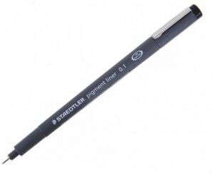 Staedtler Pigment Liner 308 - 10 penne a punta fine - Tratto 0,1 mm Nero