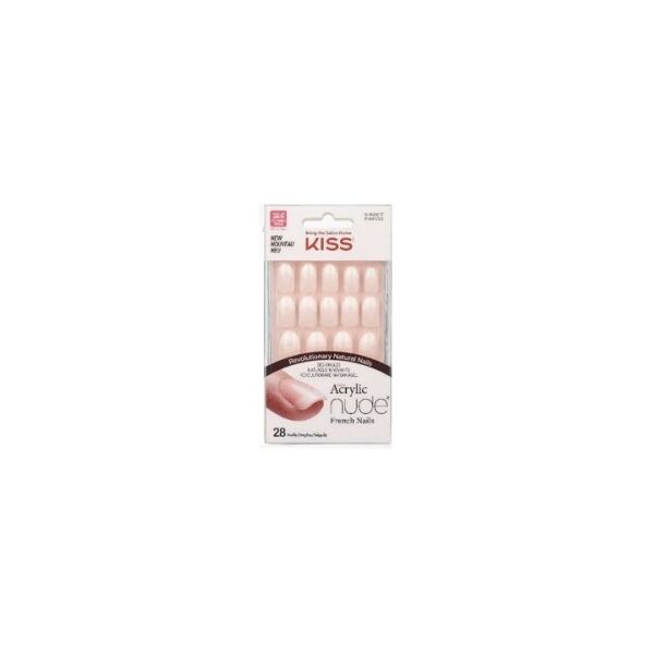 kiss salon acrylic nude french nails - 28 unghie artificiali kan02c