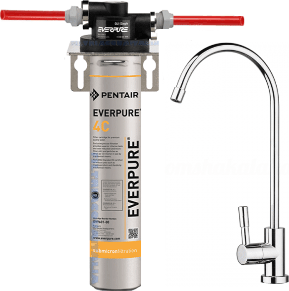 Depuratore Acqua Everpure Kit 4c Con Filtro Everpure 4c Testa Ql1 E Rubinetto Kit Everpure 4c Testa Ql3b E Rubinetto