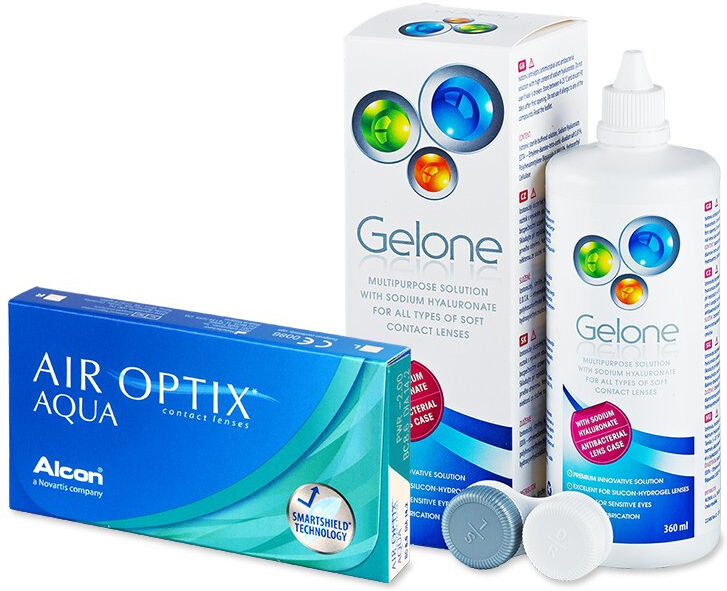 + soluzioni gelone 360 ml air optix aqua (6 lenti)