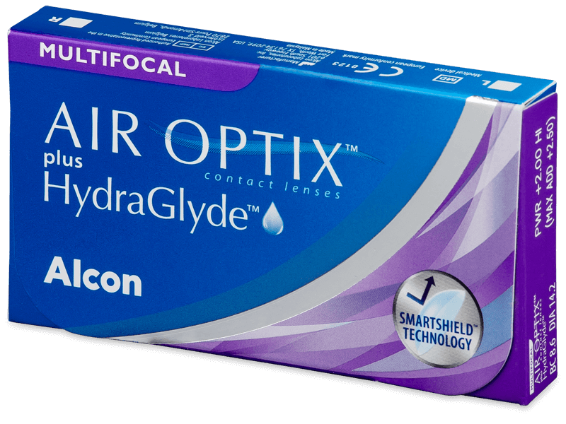 air optix plus hydraglyde multifocal contact lenses (3 lenti)