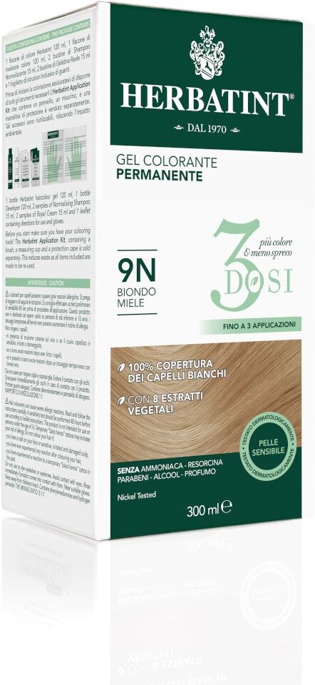 ANTICA ERBORISTERIA SPA Herbatint Tintura Per Capelli Gel Permanente 9N Biondo Miele 3 Dosi 300ml