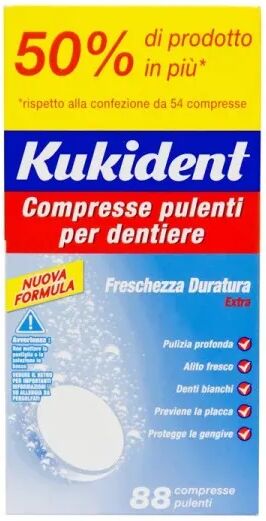 Kukident Compresse Pulenti Freschezza Duratura 88 Compresse