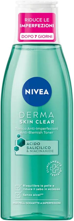 nivea derma skin clear tonico viso anti imperfezioni cura della pelle e tonicità 200ml