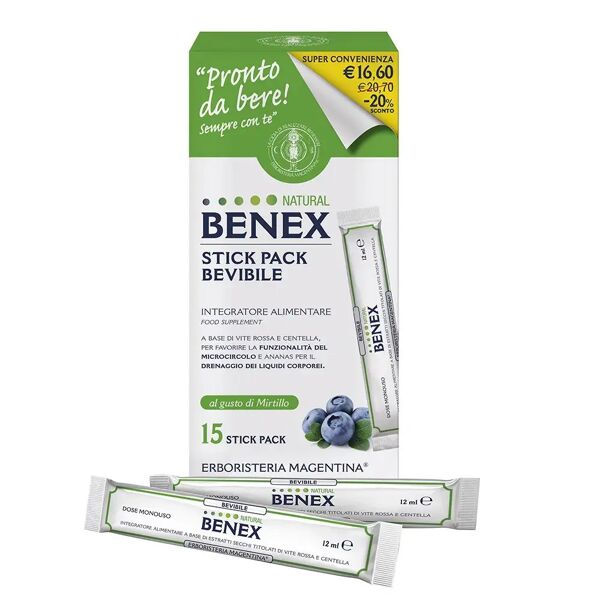 amicafarmacia benex bevibile natural 15 stick pack