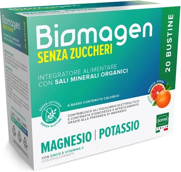 sofar biomagen sali minerali magnesio potassio senza zuccheri 20 bustine