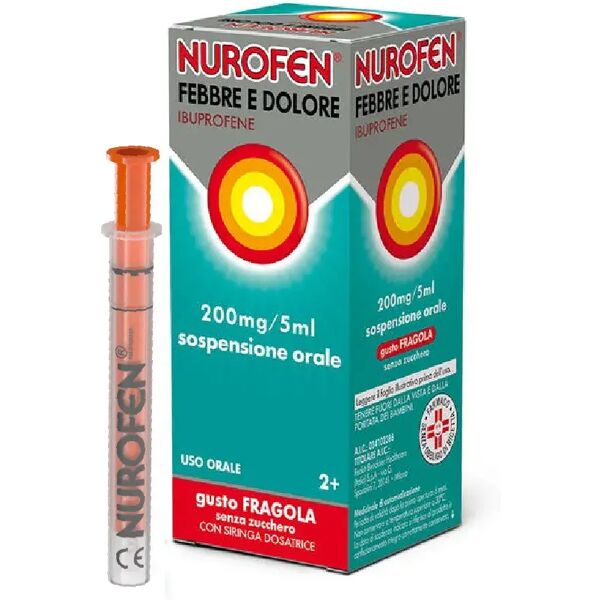 nurofen febbre dolore bambini 200mg/5ml sospensione orale fragola 100ml