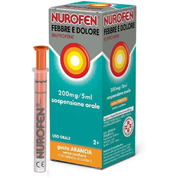 nurofen febbre e dolore bambini 200mg/5ml sospensione orale arancia 100ml