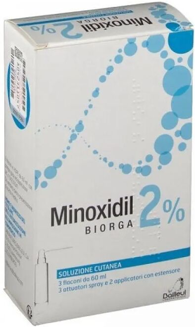 Amicafarmacia Minoxidil Biorga*Soluzione Cutanea 3 Flaconi 60ml 2%