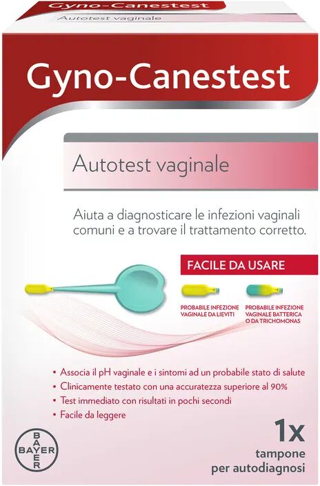 Gyno Canesten Gyno-Canestest Autotest Vaginale Diagnosi Infezioni Vaginali, Candida, Vaginosi Batterica, 1 Tampone