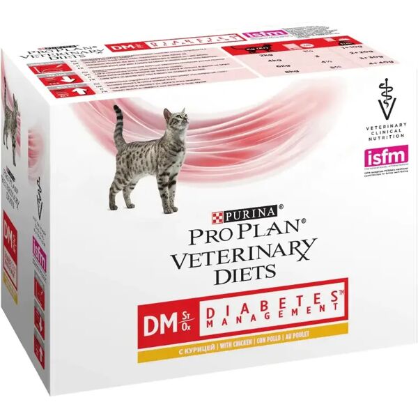 amicafarmacia purina pro plan veterinary diets multipack umido gatto dm diabetes management st/ox pollo 10 bustine