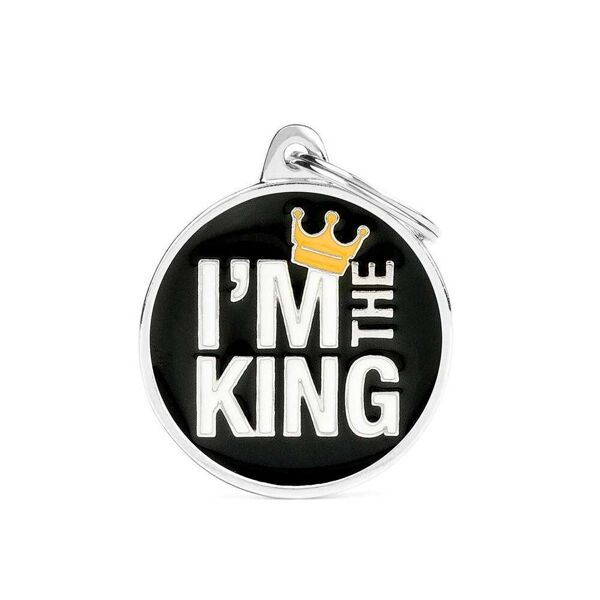 my family srl medaglietta per cani e gatti personalizzata i'm the king