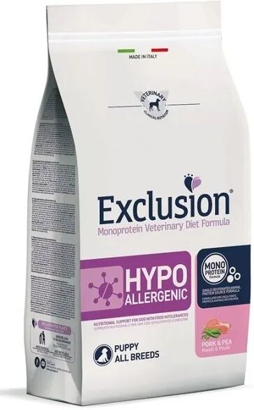 amicafarmacia exclusion monoprotein veterinary diet formula hypoallergenic crocchette suino/piselli per cuccioli sacco 2kg