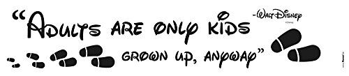 Komar 'Komar Deco adesivo per "Adults Are Only Kids, 1 pezzo, nero, 14807h