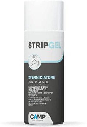 CAMP STRIP GEL SPRAY, sverniciatore universale professionale per legno, ferro e muro; elimina vernici, impregnanti e fondi, 400 ml