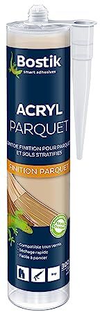 Bostik Guarnizione Acryl Parquet e Pavimenti Laminati – Colla sigillante acrilico – Compatibile con tutti gli smalti – Senza Solvente – Colore: Beige, Cartuccia 300 ml