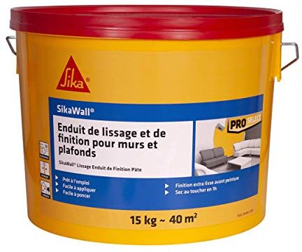 Sika Parete e soffitti pronti all'uso in pasta, facile da levigare, bianco, 15 kg ~ 40 m²