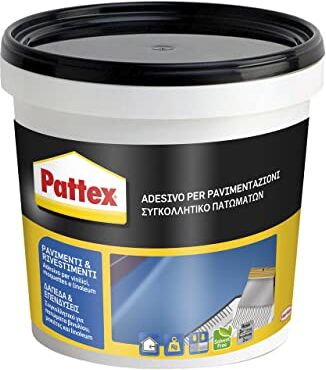 Pattex Pavimenti e Rivestimenti Colla per rivestimenti a presa rapida, Colla per tessuti, moquette, linoleum, PVC, gomma, sughero, Colla per pavimenti e pareti, secchio 850g